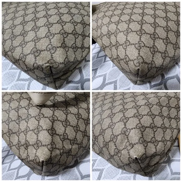 Authentic Gucci GG Supreme Tote Bag Brown/Off-White - Picture 8 of 16